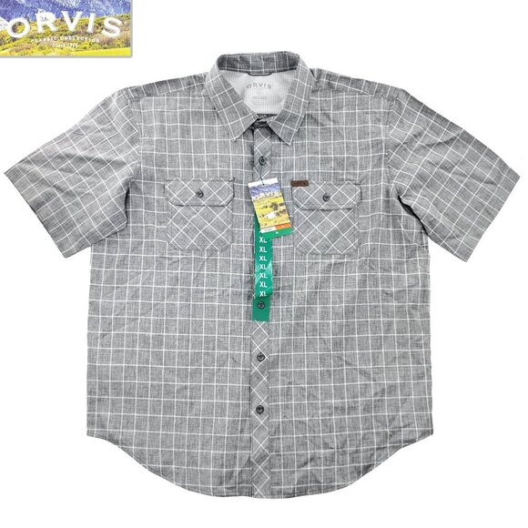 Orvis Tech Shirt Short Sleeve Castlerock Check Quick Dry UPF 30+ Men's XL NWT - Picture 1 of 10